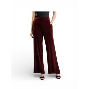 LOFT Women’s High Waisted Red Velvet Wide Leg Pant Size 4